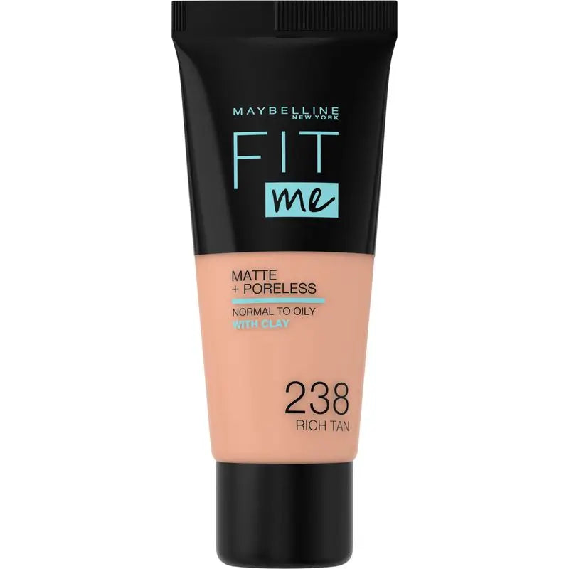 Maybelline New York Fit Me Matte & Refine Pores Shade 238 Rich Tan Foundation Si adatta al tono e alla texture delle pelli medie - 30ml