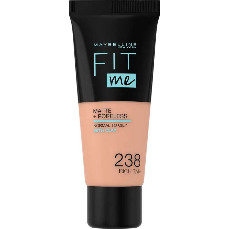 Maybelline New York Fit Me Matte & Refine Pores Shade 238 Rich Tan Foundation Si adatta al tono e alla texture delle pelli medie - 30ml