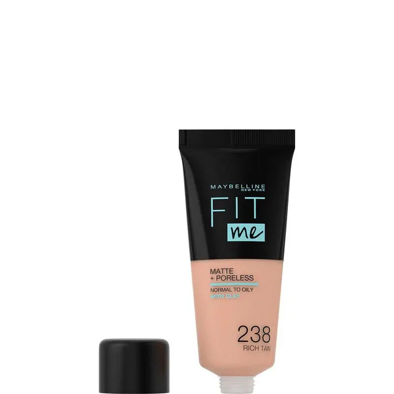 Maybelline New York Fit Me Matte & Refine Pores Shade 238 Rich Tan Foundation Si adatta al tono e alla texture delle pelli medie - 30ml