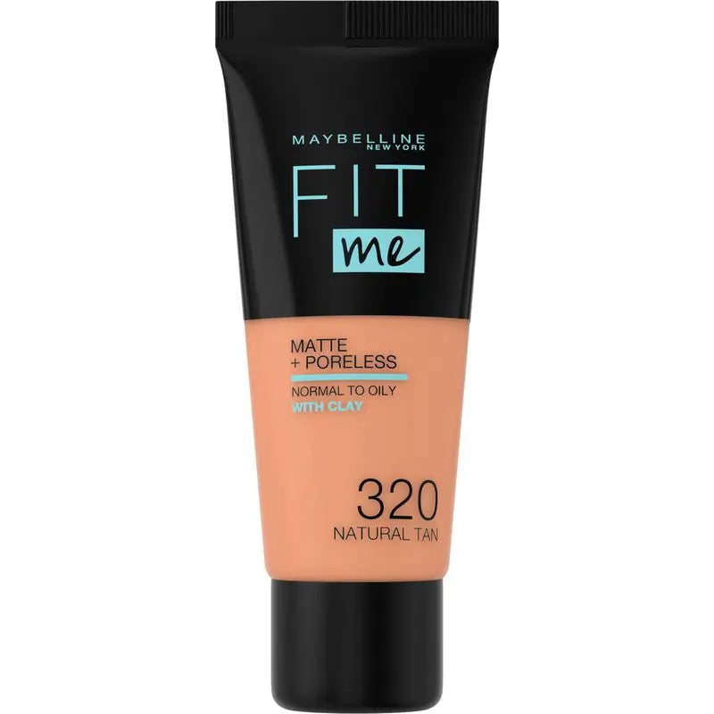 Maybelline New York Fit Me Matte And Refine Pores Shade 320 Fondotinta naturale abbronzato che si adatta al tono e alla consistenza della pelle scura - 30 ml