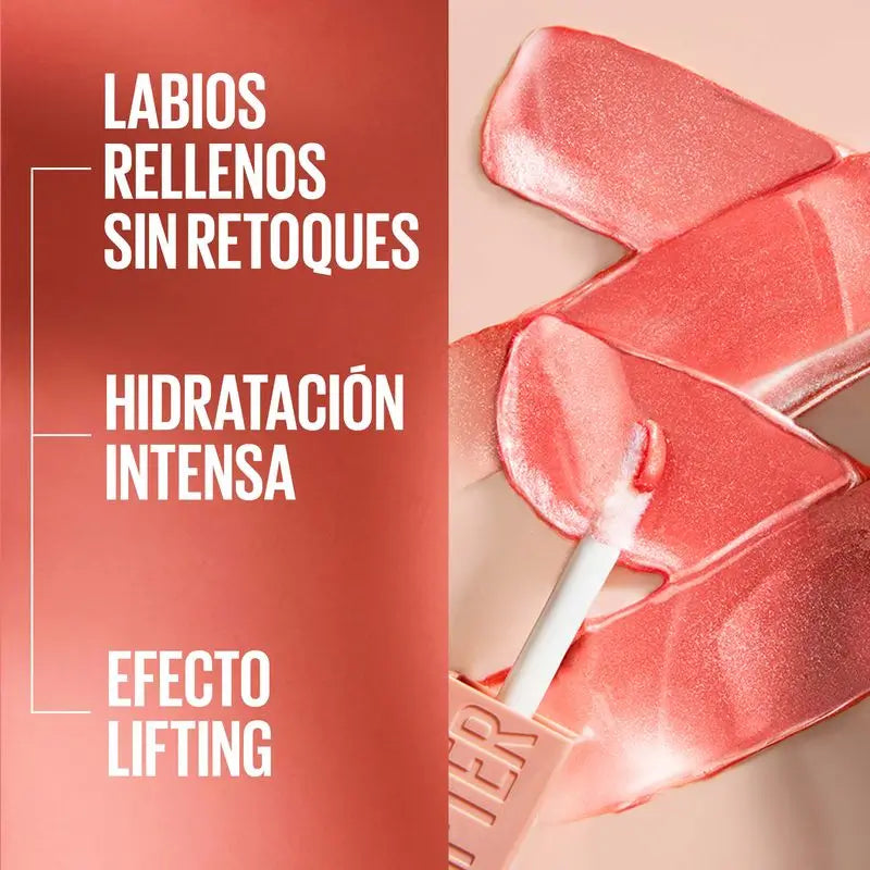 Maybelline New York Lifter Gloss Bronzed Lip Gloss, Idratazione intensa, labbra rimpolpate. Tonalità 19 Oro