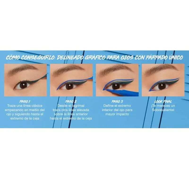 Maybelline New York Hyper Precise Eyeliner Precise Long Wear Waterproof, tonalità blu pappagallo