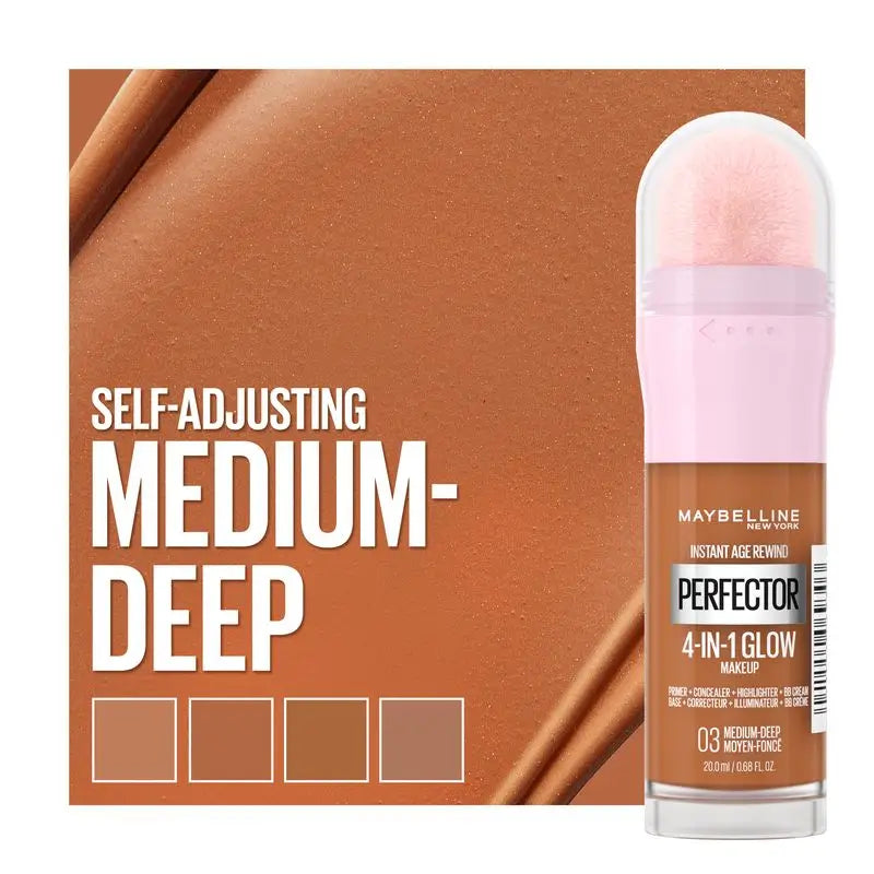 Maybelline New York Instant Perfector Glow 4-In-1, Il bagliore che si indossa come si vuole, tonalità 03 Medio Profondo