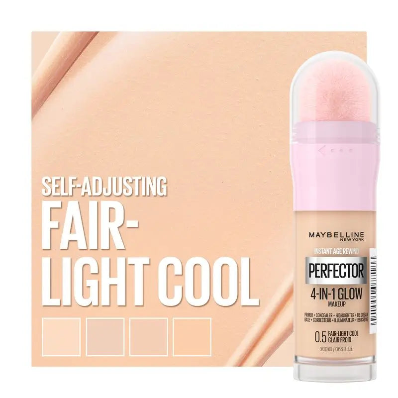 Maybelline New York Instant Perfector Glow 4-In-1, Il bagliore che si indossa come si vuole, tonalità 0.5 Fair Light Cool
