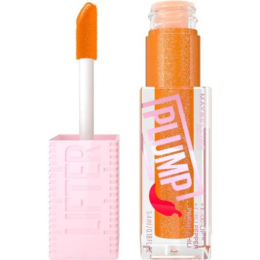 Maybelline New York Lifter Plump con Peperoncino e Acido Ialuronico, tonalità 008 Miele caldo