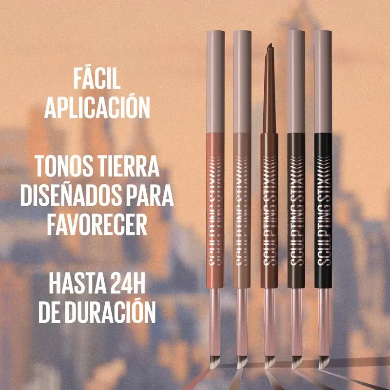Maybelline New York Sculpting Stix Eyeliner 2 In 1, Black Blur 016, 0,7G