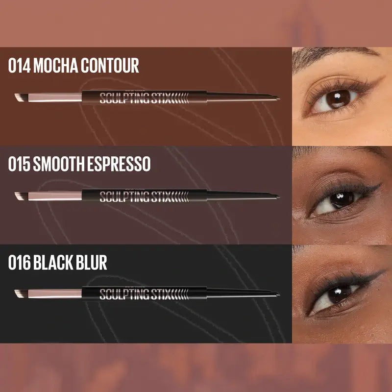 Maybelline New York Sculpting Stix Eyeliner 2 In 1, Black Blur 016, 0,7G