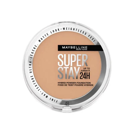 Maybelline New York Superstay Hybrid 24H Fondotinta in polvere, super coprente, super leggero, fino a 24 ore, tonalità 48