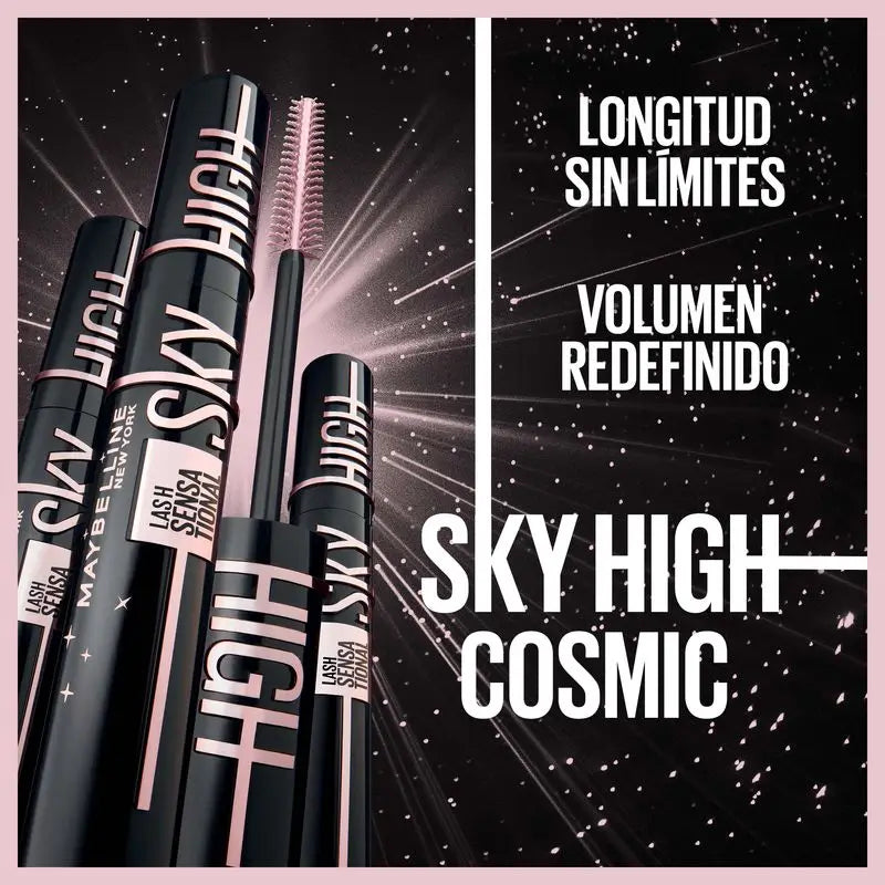 Maybelline New York Lash Sensational Sky High Cosmic: mascara ultra-nero, lunghezza e volume