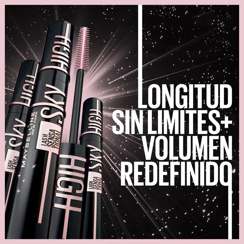 Maybelline New York Lash Sensational Sky High Cosmic: mascara ultra-nero, lunghezza e volume
