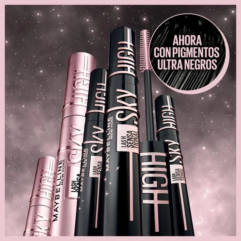 Maybelline New York Lash Sensational Sky High Cosmic: mascara ultra-nero, lunghezza e volume