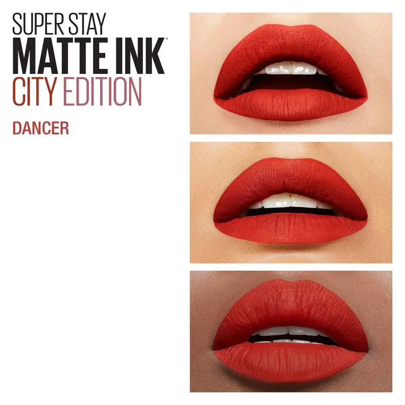 Maybelline New York Superstay Matte Lipstick Long Wear Superstay Matte Ink City Edition Shade 118 Dancer Colore Rosso
