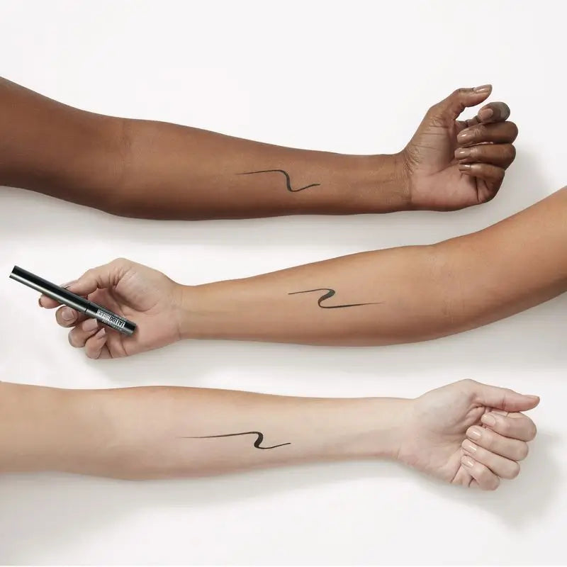 Maybelline New York Tattoo Liner Eyeliner Semi-Permanente Con Pennello Shade 710 Inked Black, Nero