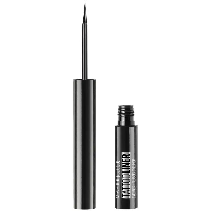 Maybelline New York Tattoo Liner Eyeliner Semi-Permanente Con Pennello Shade 710 Inked Black, Nero