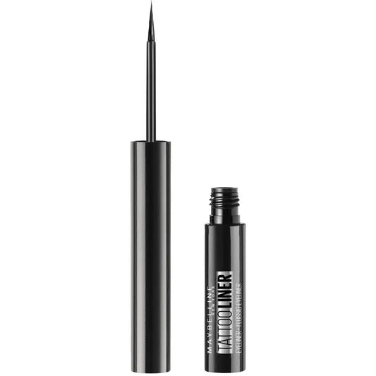 Maybelline New York Tattoo Liner Eyeliner Semi-Permanente Con Pennello Shade 710 Inked Black, Nero
