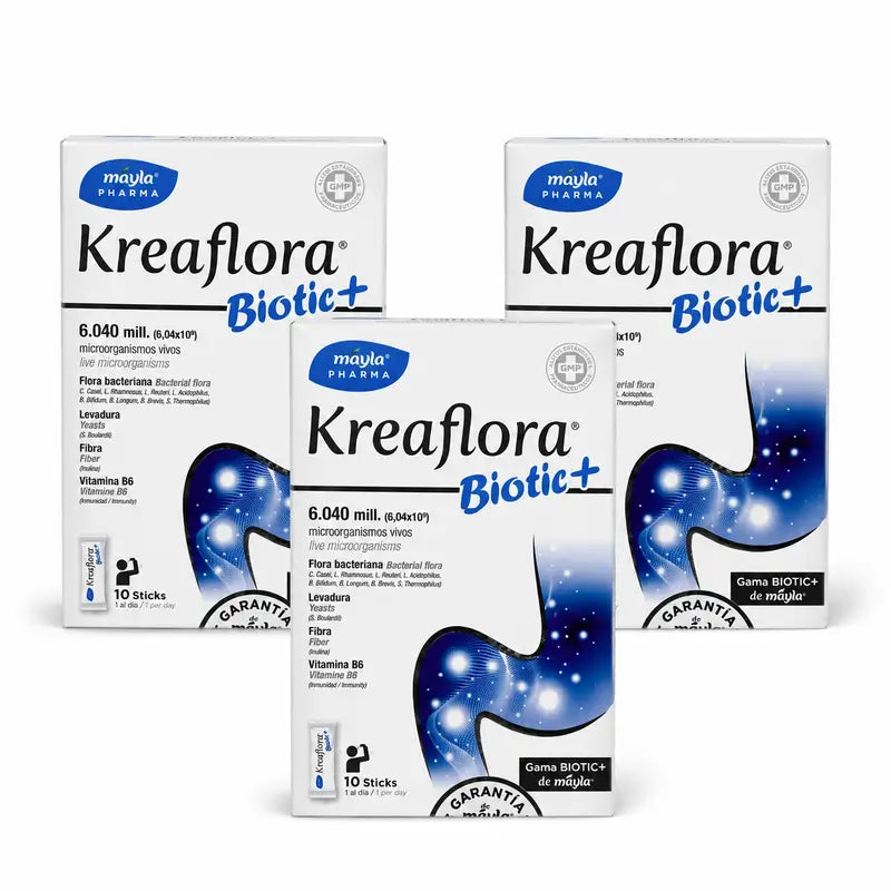 Máyla Pharma Kreaflora Biotic+ Confezione da 3 x 10 bastoncini