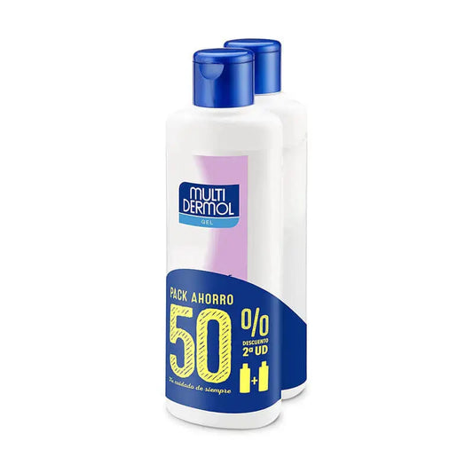 Multidermol Shower Gel 750 ml 2Ud 50%.