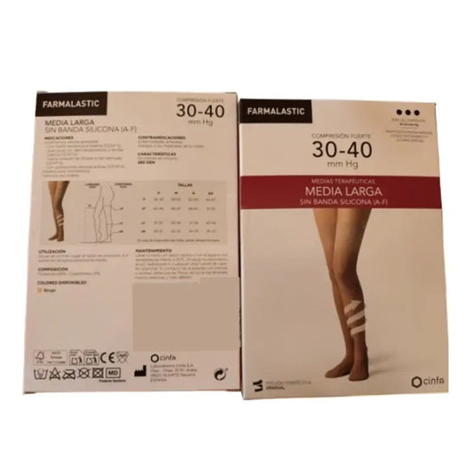 Farmalastic Calza lunga a forte compressione beige, taglia XL