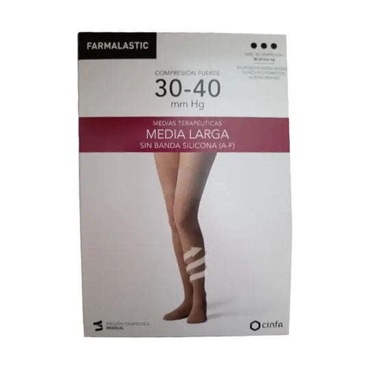 Farmalastic Calza lunga a compressione forte Beige, taglia M