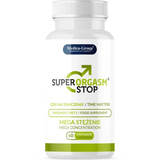 Medica Group Super Orgasm Stop Capsule naturali per il controllo dell'eiaculazione e l'aumento della resistenza sessuale , 60 capsule