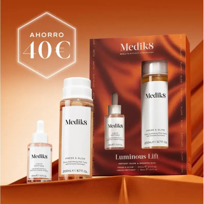 Medik8 Luminous Lift Press Glow 200 ml + Peptidi liquidi 30 ml