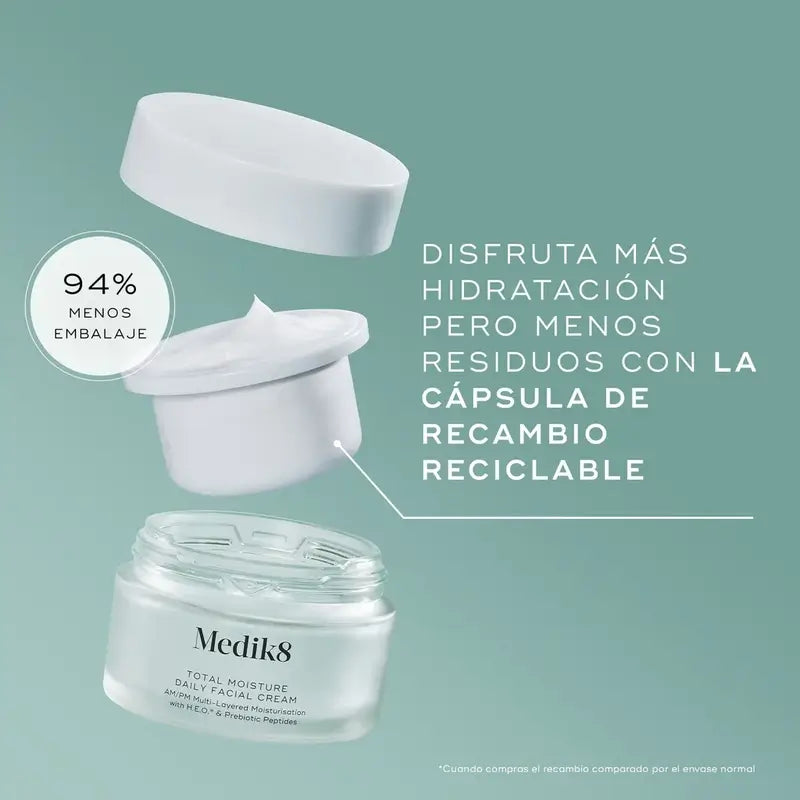 Medik8 Total Moisture Crema viso quotidiana Ricarica, 50 ml