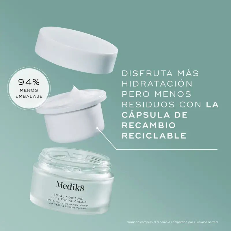 Medik8 Total Moisture Crema viso quotidiana Ricarica, 50 ml