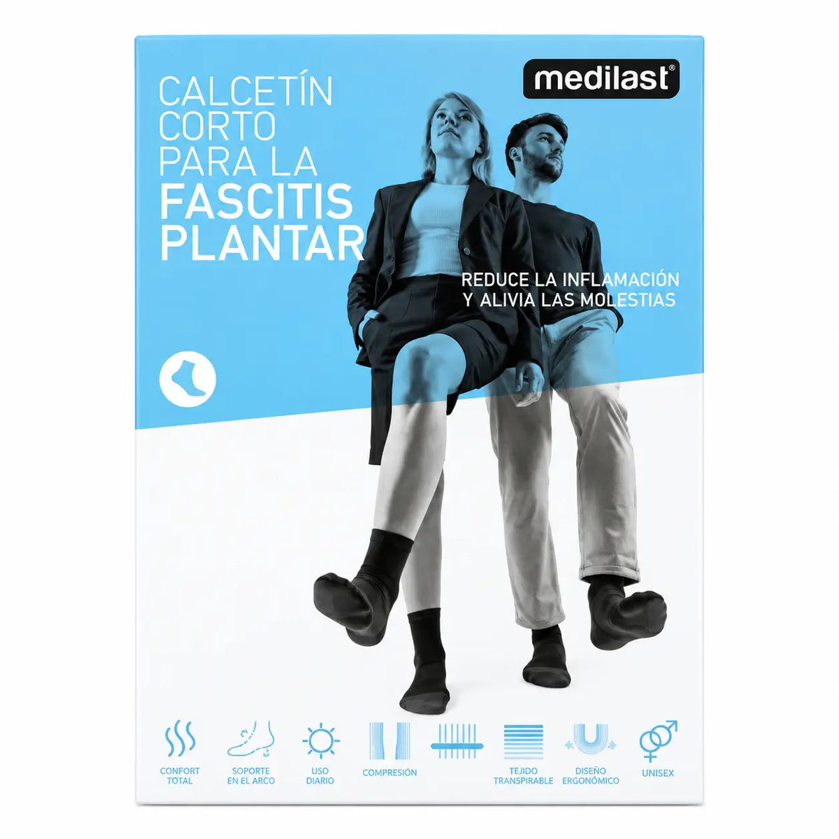 Medilast calze corte Fasc Pl C Prev Nero T Md