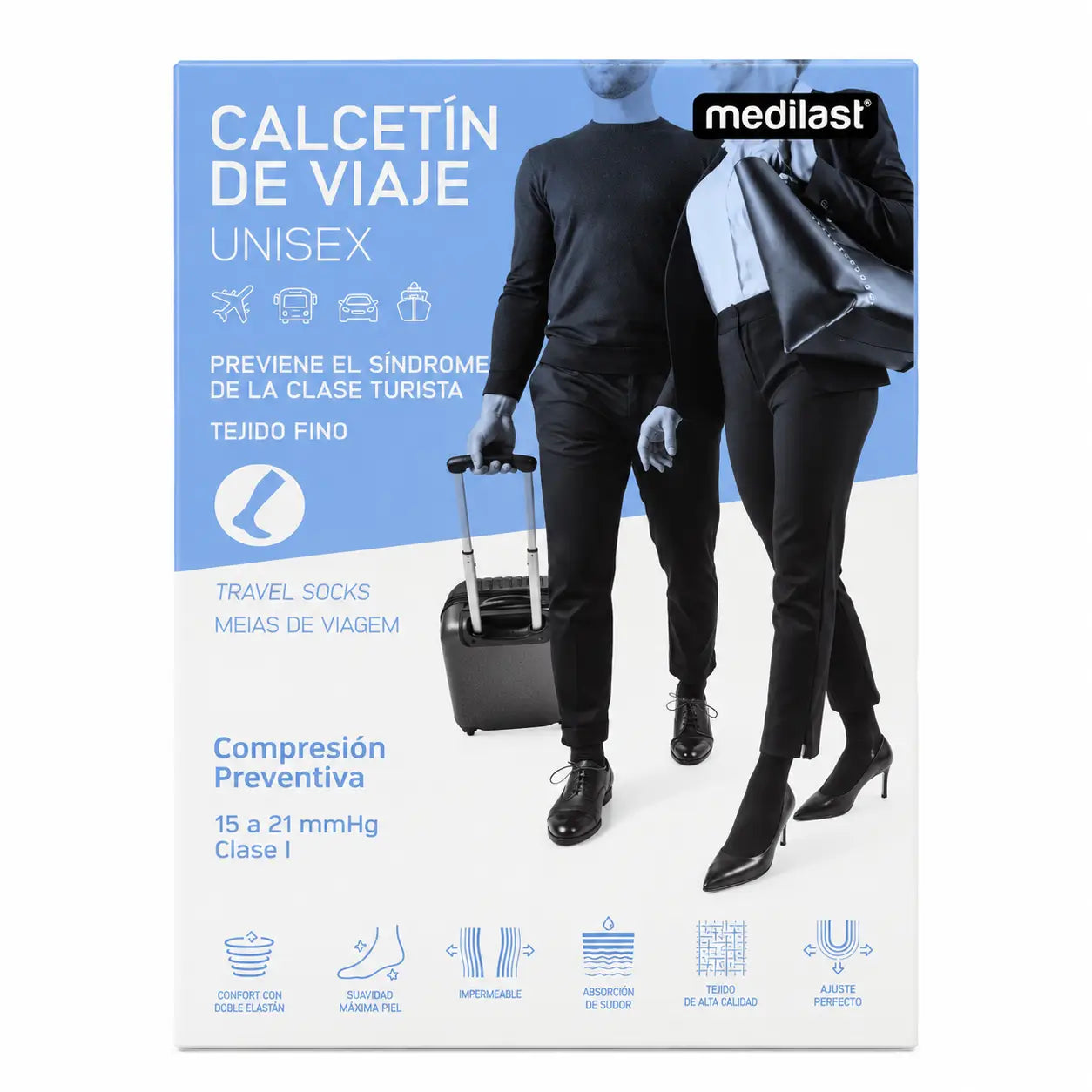 Calza da viaggio Medilast T/Grande Nero R230