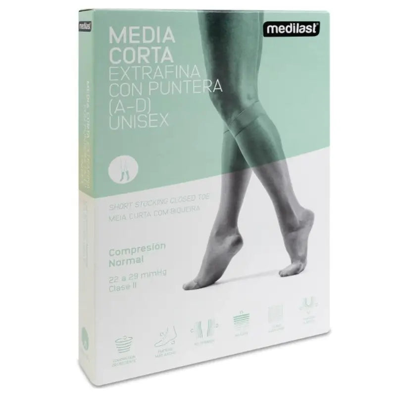 Medilast Calza corta normale con puntale nero medio