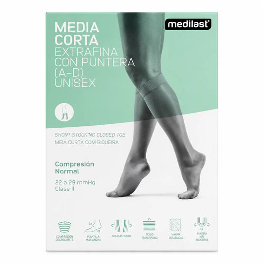 Medilast Calza corta normale con puntale nero medio