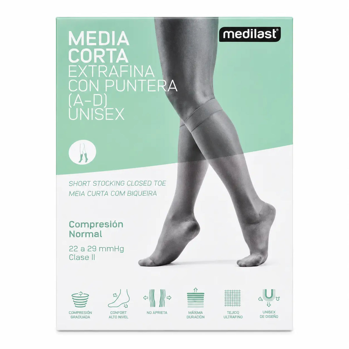 Medilast Calze corte Punta C.N. Nero
