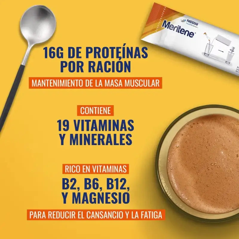 Meritene Forza e Vitalità Shake al gusto di cioccolato, 15 bustine x 30 g