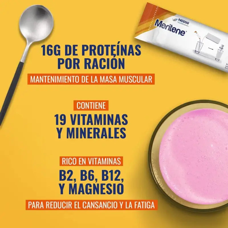 Meritene Forza e Vitalità Shake al gusto di fragola, 15 bustine x 30 g