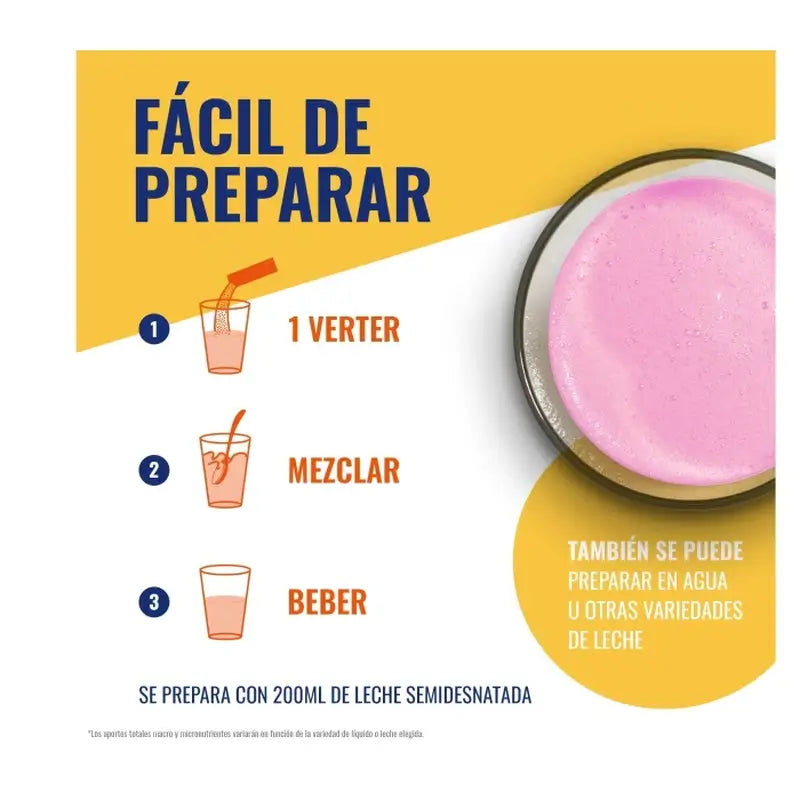 Meritene Forza e Vitalità Shake al gusto di fragola, 15 bustine x 30 g