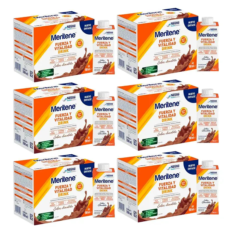 Meritene Strength & Vital Drink al cioccolato, confezione da 6 scatole 6 x 180 ml
