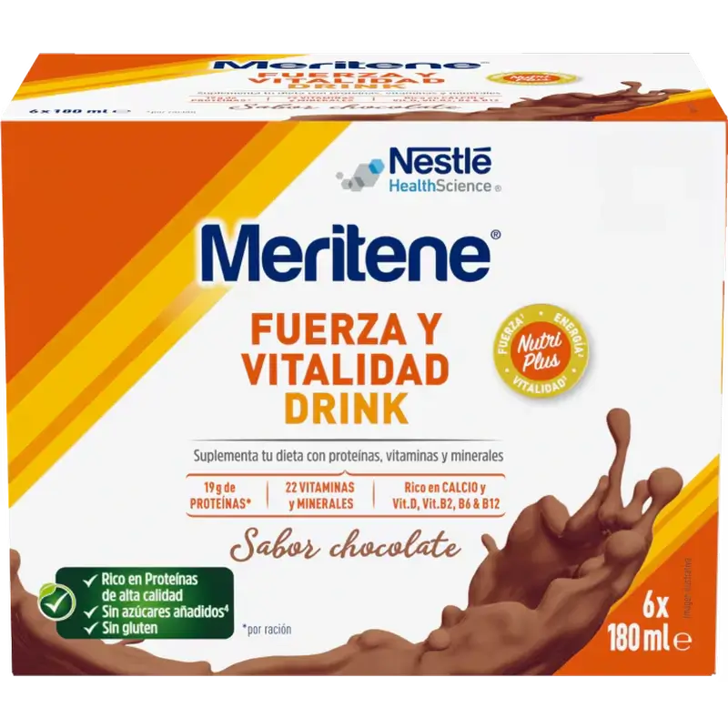 Meritene Forza e Vitalità Drink al cioccolato, 6x180 ml