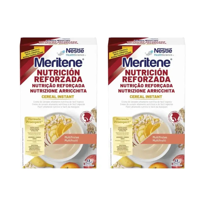 Meritene Immune Boosting Nutrition Cereali istantanei - Multifruit, 1 confezione da 520 g, Confezione da 2