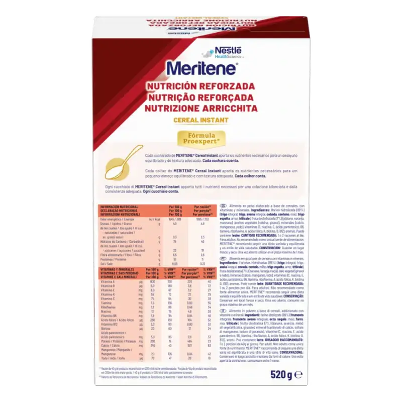 Meritene Reinforced Nutrition Cereali istantanei - Multifruit , 1 bustina da 520 g