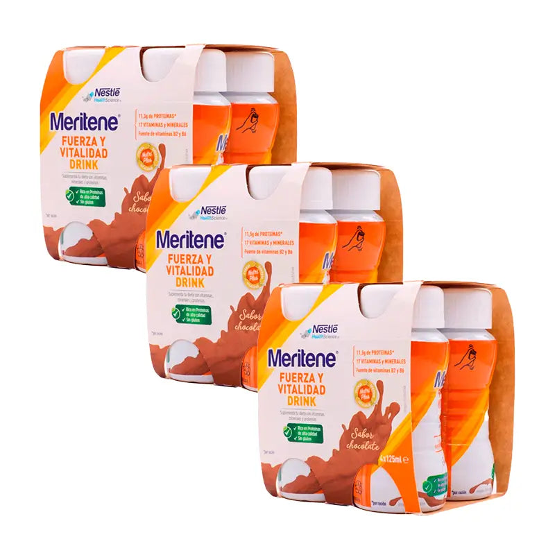 Meritene Strength & Vital Drink Shake al gusto di cioccolato, 12X125 ml