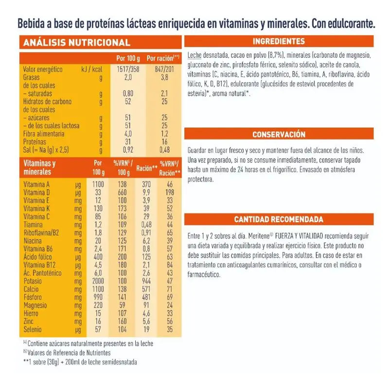 Meritene Forza e Vitalità Vaniglia, 15 bustine