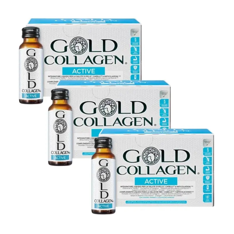 Collagene attivo oro, confezione 3 x 10 x 50 ml