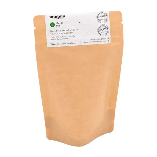 Minima Organics Dentifricio in polvere senza fluoro in busta compostabile - 70 G
