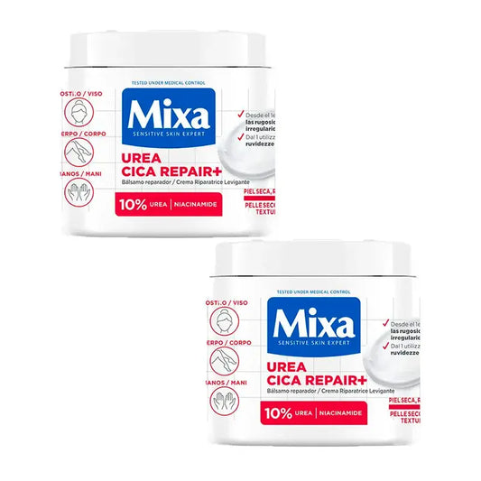 Mixa Duplo Urea Cica Repair+ Balsamo riparatore per pelle secca, ruvida e irregolare 2 x 400 ml
