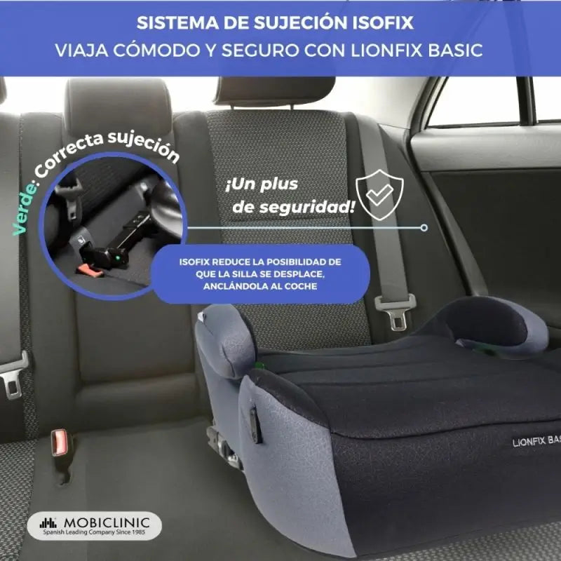 Mobiclinic Sollevatore per bambini Lionfix Basic 125-150 cm nero