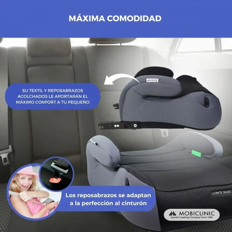 Mobiclinic Sollevatore per bambini Lionfix Basic 125-150 cm nero