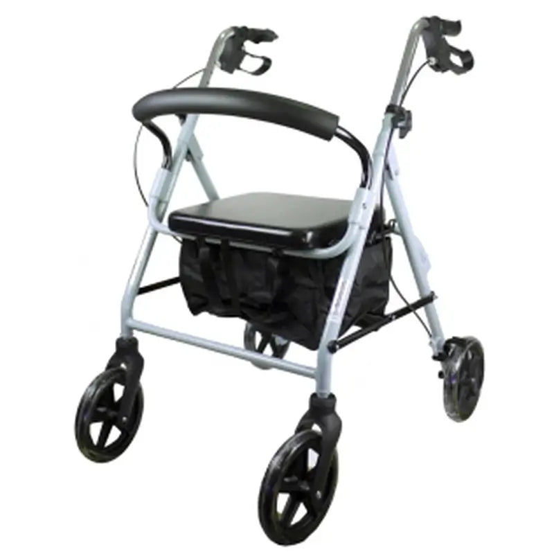 Deambulatore Mobiclinic con ruote - pieghevole - alluminio - freni sulle maniglie - sedile e schienale - grigio - Sofia
