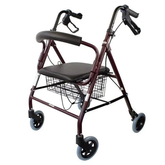 Mobiclinic Aluminium Folding Walker with Seat and Backrest