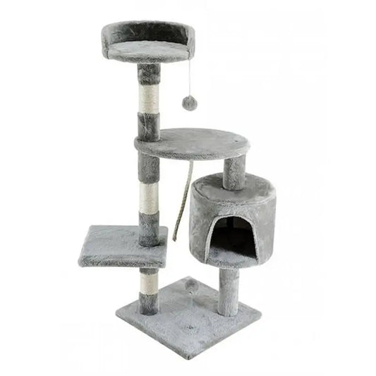 Mobiclinic Albero tiragraffi medio per gatti 3 altezze 40X40X112 cm Grigio chiaro selvatico