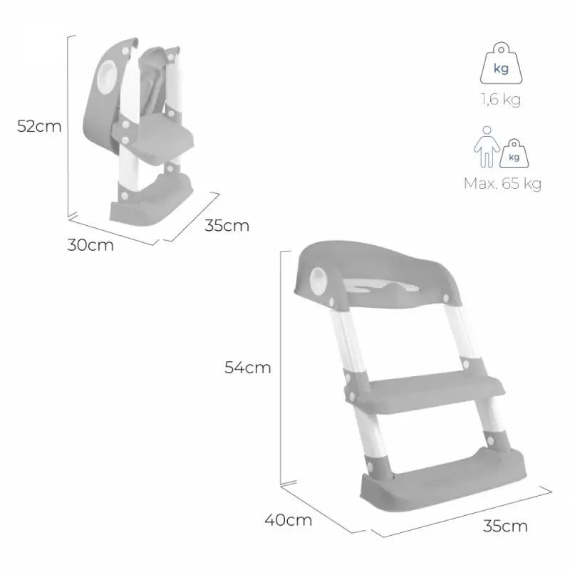 Sedile WC pieghevole per bambini Mobiclinic Lala Grigio e Bianco